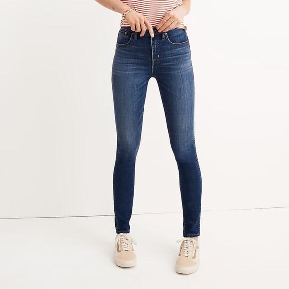 Madewell 10" High-Rise Skinny Jeans in Danny Wash Tencel Denim Edition TALL - Picture 1 of 10